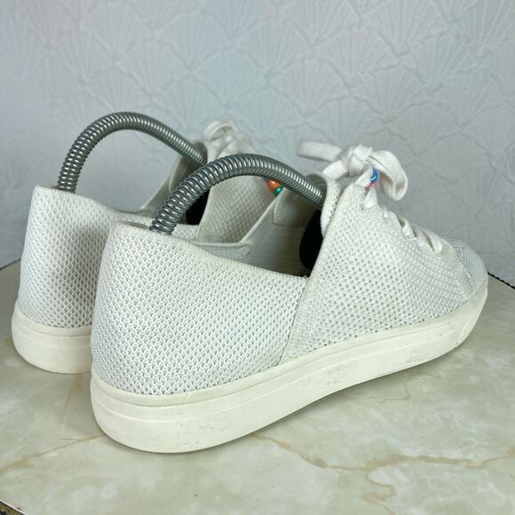 Lucky Brand Sneakers Women Sz 8.5 White Knit Lenuda Casual Lace Up Comfort Shoes - Picture 8 of 11